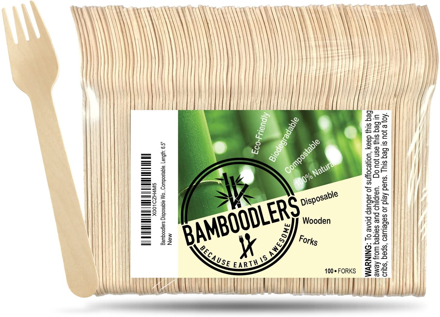 100% All - Natural, Eco - Friendly, Biodegradable, and Compostable - Pack of 100 - 6.5