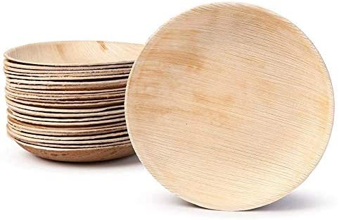 6” Round Palm Leaf Plate - arbhustore